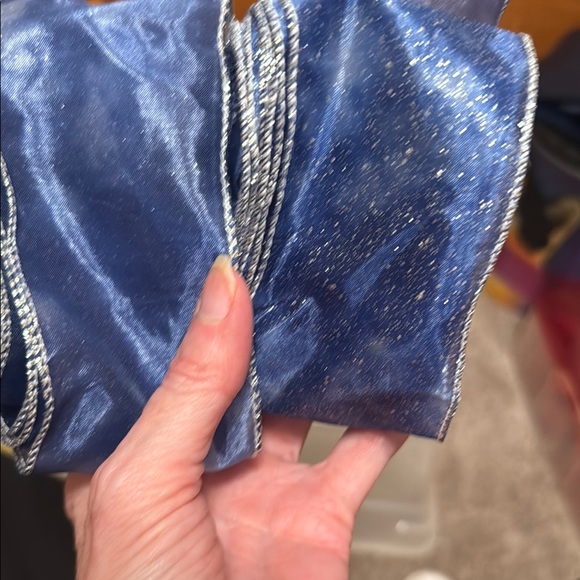 Decorative Wire Ribbon Set - Red, Blue, Pink, and Silver & Red Mesh - Picture 6 of 7